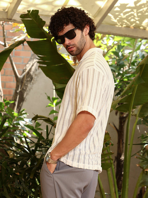 Behookd Duo-Striped Relaxed Polo T-Shirt