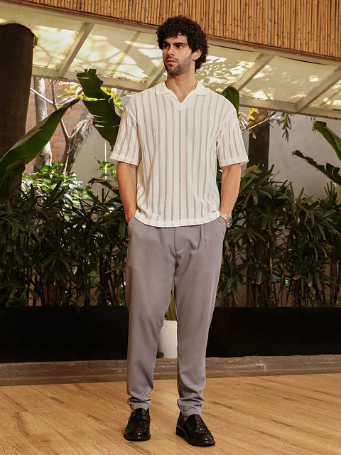 Behookd Duo-Striped Relaxed Polo T-Shirt