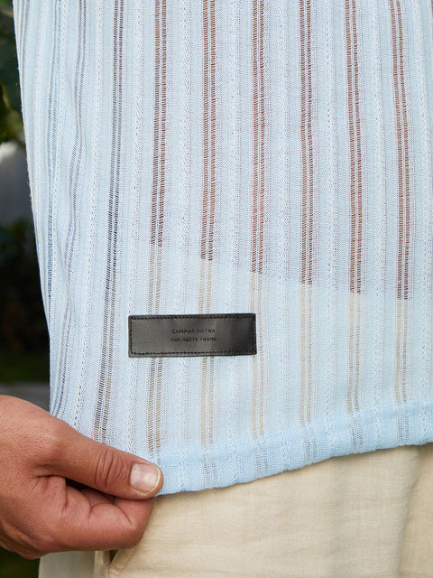 Face Card Duo-Striped Relaxed Polo T-Shirt