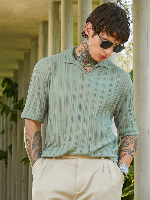Face Card Duo-Striped Relaxed Polo T-Shirt