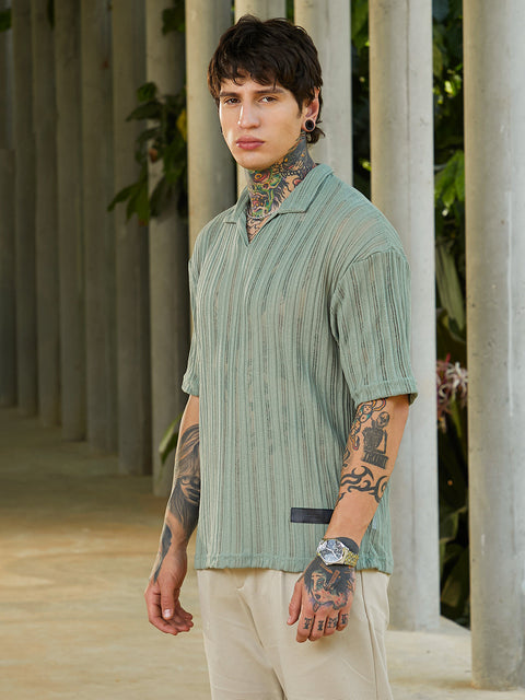 Face Card Duo-Striped Relaxed Polo T-Shirt
