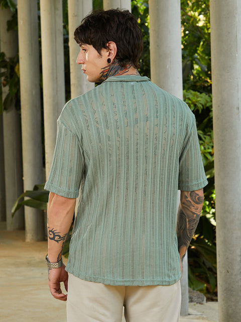 Face Card Duo-Striped Relaxed Polo T-Shirt