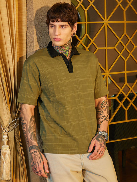 Game Face Contrast Grid Polo T-Shirt
