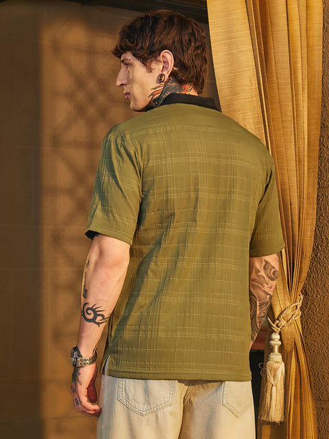 Game Face Contrast Grid Polo T-Shirt