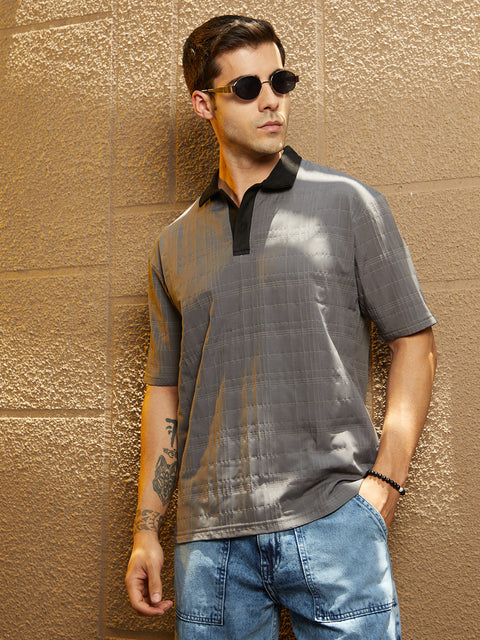 Game Face Contrast Grid Polo T-Shirt