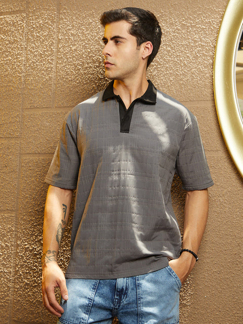 Game Face Contrast Grid Polo T-Shirt
