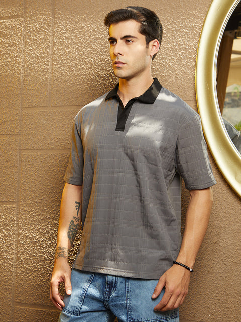 Game Face Contrast Grid Polo T-Shirt