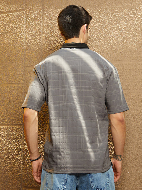 Game Face Contrast Grid Polo T-Shirt