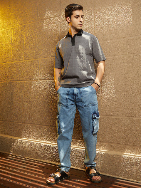 Game Face Contrast Grid Polo T-Shirt