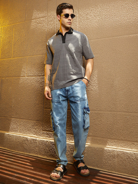 Game Face Contrast Grid Polo T-Shirt