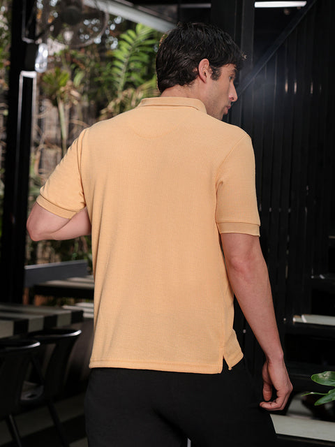 Iconic Everyday Solid Ribbed Polo T-Shirt