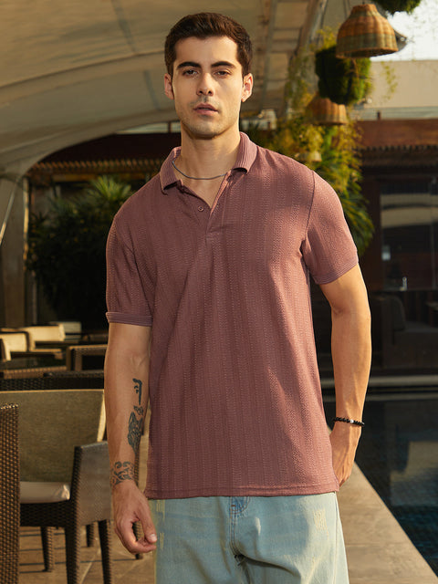 Game Face Texture-Lined Polo T-Shirt
