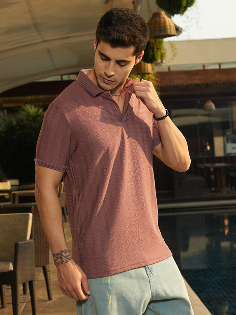 Game Face Texture-Lined Polo T-Shirt