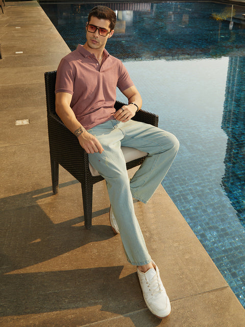 Game Face Texture-Lined Polo T-Shirt