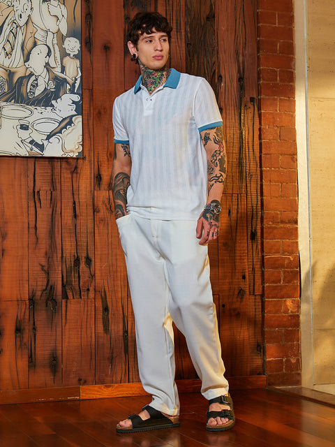 Game Face Contrast Texture Polo T-Shirt