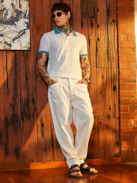 Game Face Contrast Texture Polo T-Shirt