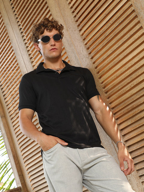 CAHOOT Ribbed -Tactile Polo T-Shirt