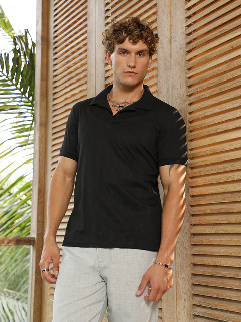 CAHOOT Ribbed -Tactile Polo T-Shirt