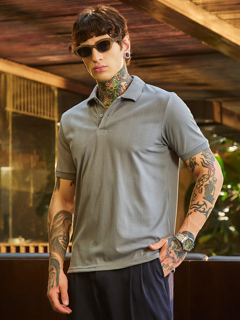 Game Face Ribbed -Tactile Polo T-Shirt