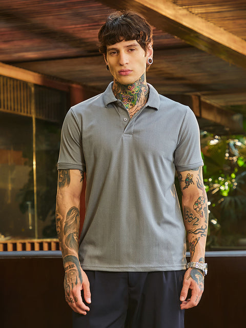 Game Face Ribbed -Tactile Polo T-Shirt