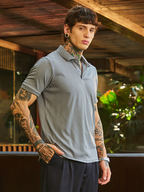 Game Face Ribbed -Tactile Polo T-Shirt