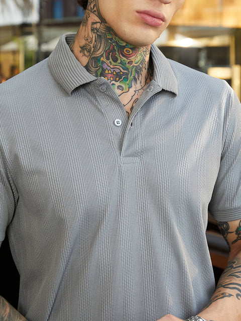 Game Face Ribbed -Tactile Polo T-Shirt