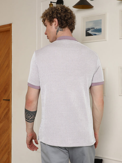 HookdStriped Poly Spandex Polo Shirt