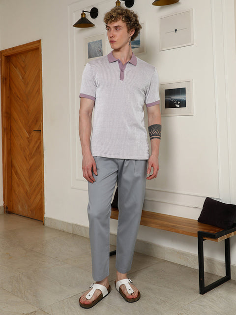 HookdStriped Poly Spandex Polo Shirt