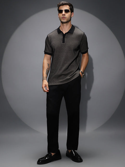 CAHOOT Pinstriped Polo T-Shirt