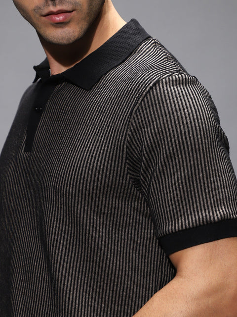 CAHOOT Pinstriped Polo T-Shirt