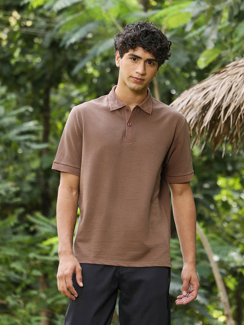 Hooked Seersucker-Jacquard Polo T-Shirt