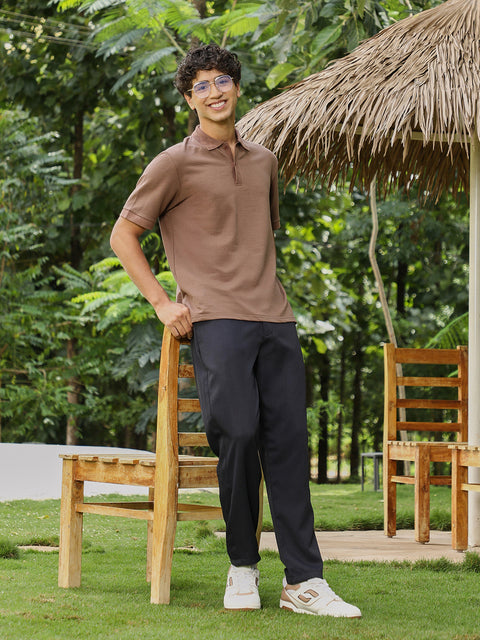 Hooked Seersucker-Jacquard Polo T-Shirt