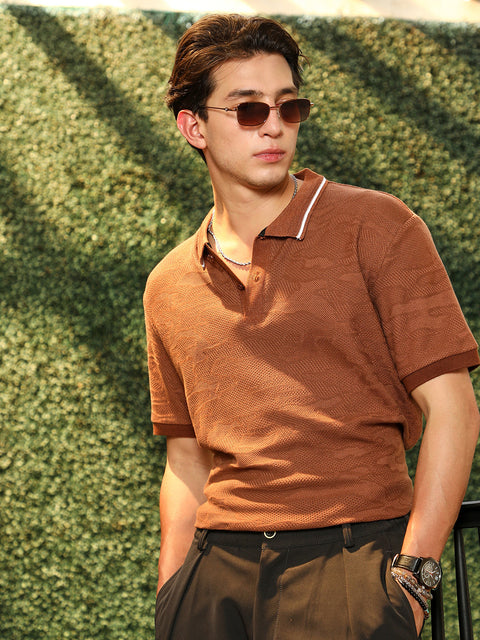 HookdTactile-Knitted Polo T-Shirt