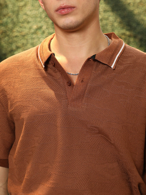 HookdTactile-Knitted Polo T-Shirt