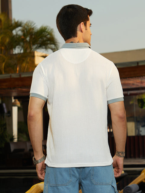 Game Face Contrast Ribbed Polo T-Shirt