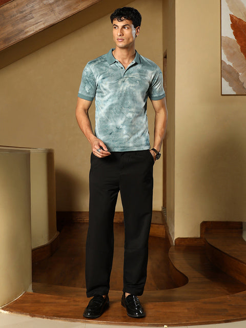 TheOddOnes Dye-Panel Jacquard Polo T-Shirt