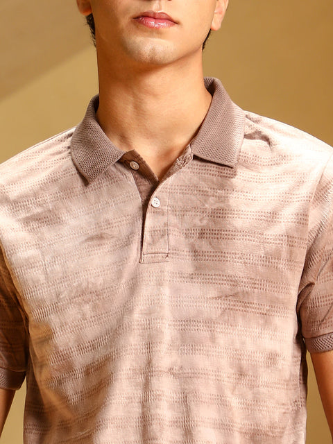 TheOddOnes Dye-Panel Jacquard Polo T-Shirt