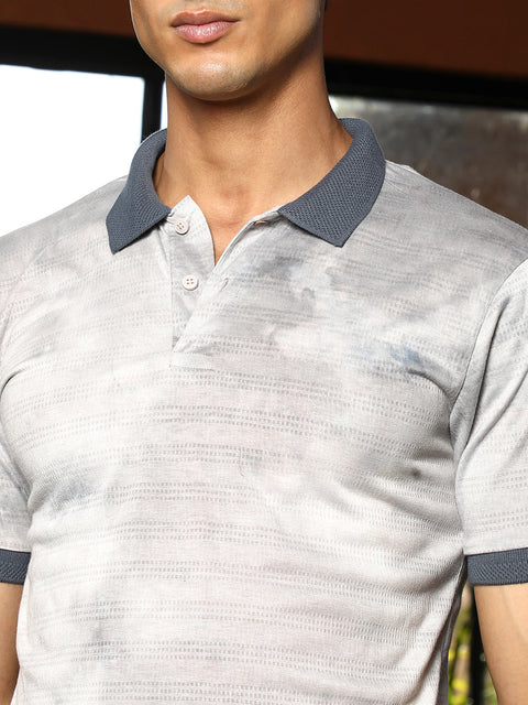 TheOddOnes Dye-Panel Jacquard Polo T-Shirt