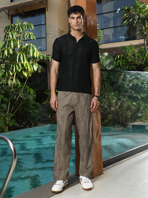 TheOddOnes Marquise-Panel Jacquard Polo T-Shirt