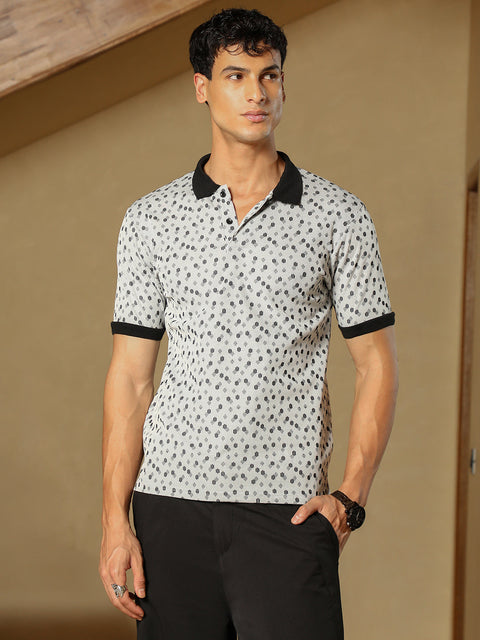 Known Shadowed-Polka Polo T-Shirt