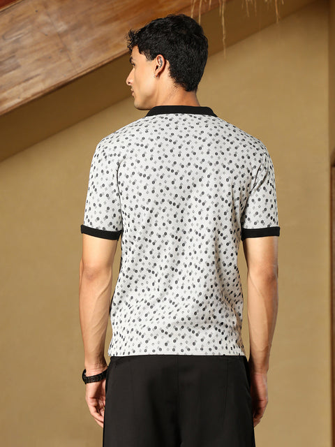 Known Shadowed-Polka Polo T-Shirt