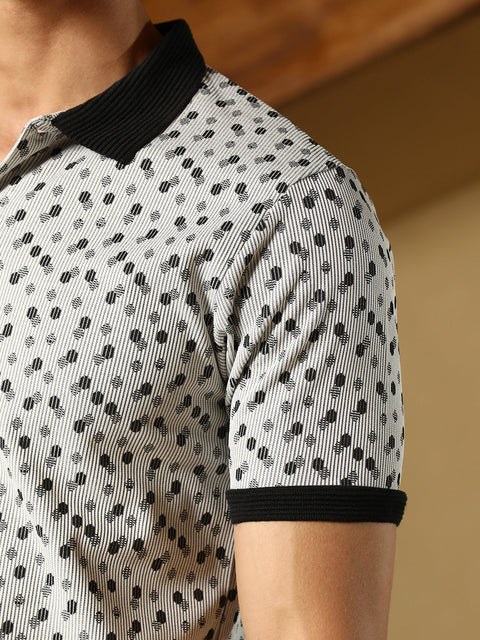Known Shadowed-Polka Polo T-Shirt