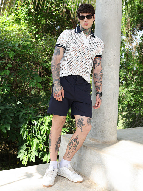 HookdOpen-Knit Block Polo T-Shirt