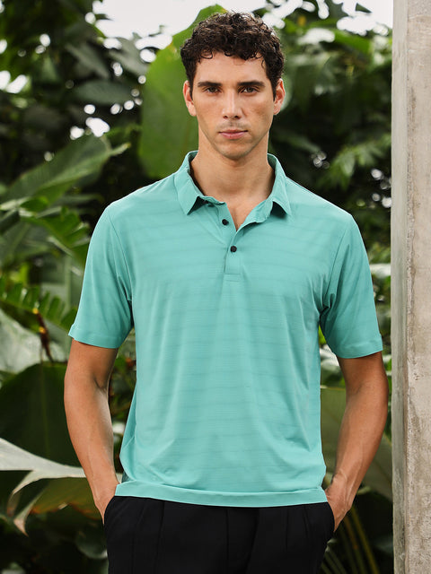 Just Be Seamless Gradient-Texture Polo T-Shirt