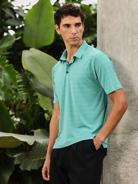 Just Be Seamless Gradient-Texture Polo T-Shirt