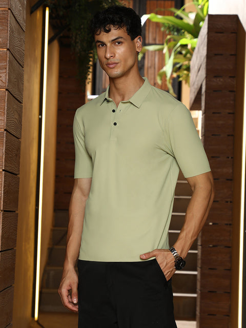 Known Seamless Grid Polo T-Shirt