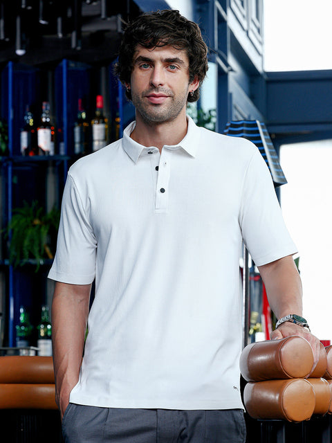 Take Two Men T-Shirt Seamless Ribbed Polo T-Shirt