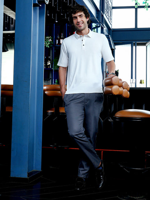 Take Two Men T-Shirt Seamless Ribbed Polo T-Shirt
