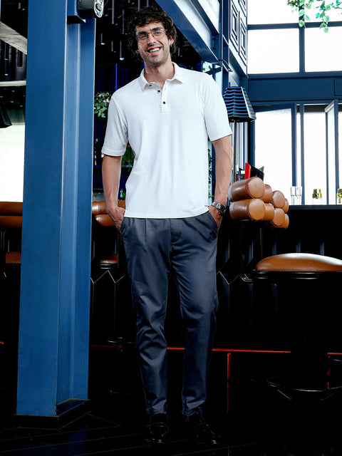 Take Two Men T-Shirt Seamless Ribbed Polo T-Shirt