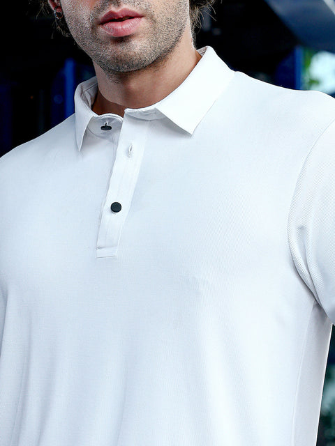 Take Two Men T-Shirt Seamless Ribbed Polo T-Shirt